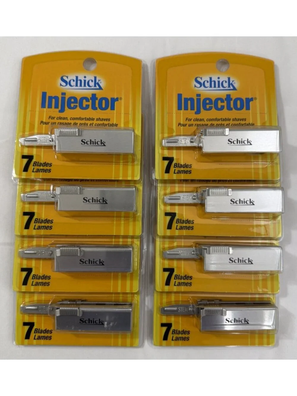 Lot Of 8 Schick Injector Shaver Blade Refill 7 Blades Per Pack 56 Total Blades
